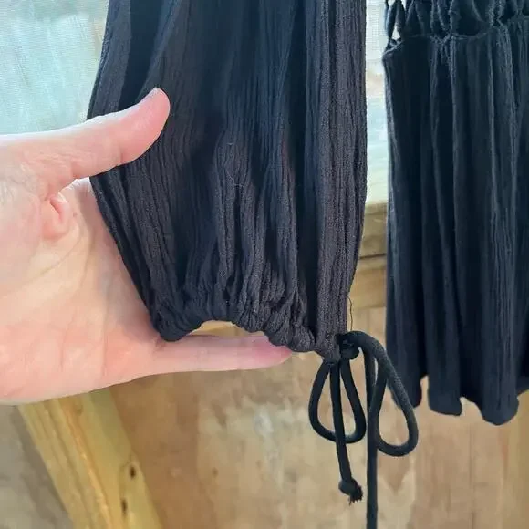 Free People Dusk Til Dawn Mini Dress Black And White Boho Dress Size S - Picture 7 of 10